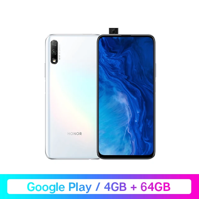 4GB 64GB White Google Play Honor 9X Kirin 810 7 нм восьмиядерный смартфон 48мп двойная камера 6,5" полный экран всплывающая фронтальная камера мобильный телефон - Цвет: 4GB 64GB White