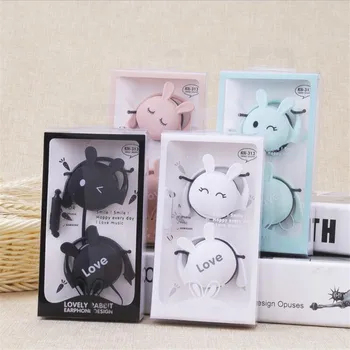 

Cartoon Cat Rabbit Ear Hook Wired Earphone Sport Running Stereo Headphones Children Girl Headset For Mobile Phone