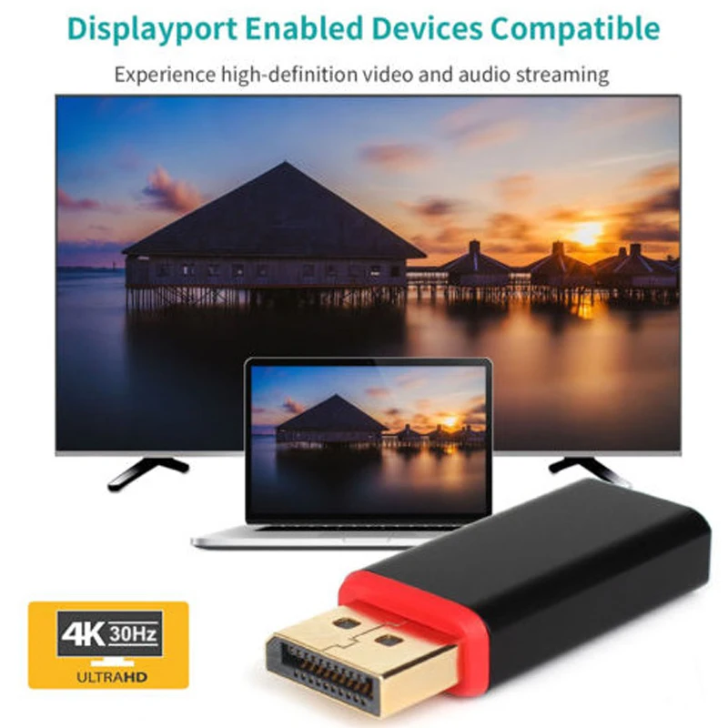 DP to HDMI Converter 4K*2K 30Hz Video Audio Connector Display Port to HDMI Adapter Male to Female For HDTV PC
