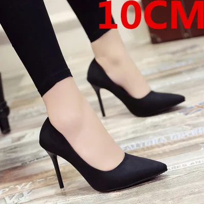 b Cresfimix; женские милые удобные туфли из флока на высоком каблуке; женские модные милые офисные туфли на высоком каблуке; сезон весна-лето; Цвет Черный; b2912 - Цвет: b