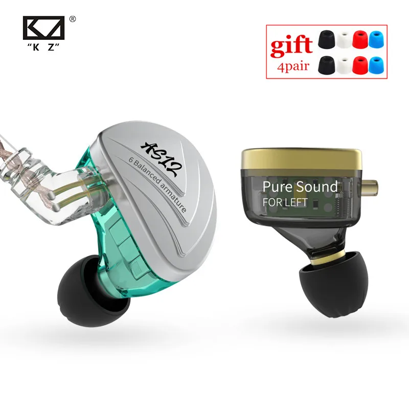 KZ AS12 12BA сбалансированные арматурные приводы в наушниках HIFI спортивный монитор