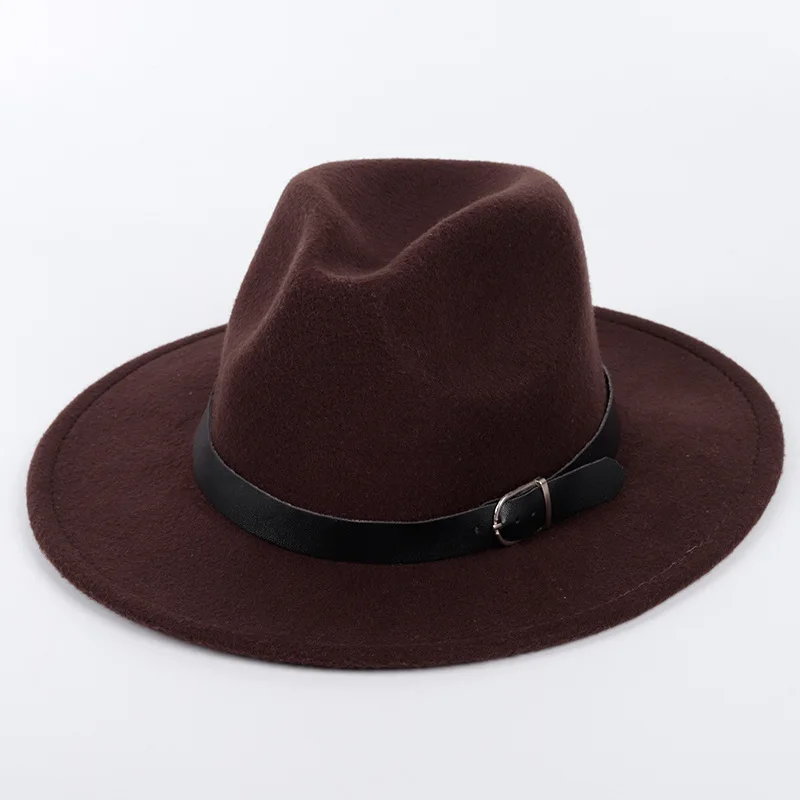 Фетровая шляпа для мужчин и женщин, имитация шерсти, зимние женские фетровые шляпы, Мужская модная черная джазовая шляпа, женская шляпа
