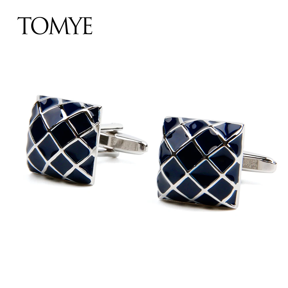 Запонки для мужчин TOMYE XK21S031 высококачественные модные квадратные Синие Деловые