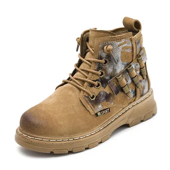 

Boys' short boots new Korean winter warm and velvet thickened Martin boots, big children's non-slip soft-soled winter shoes