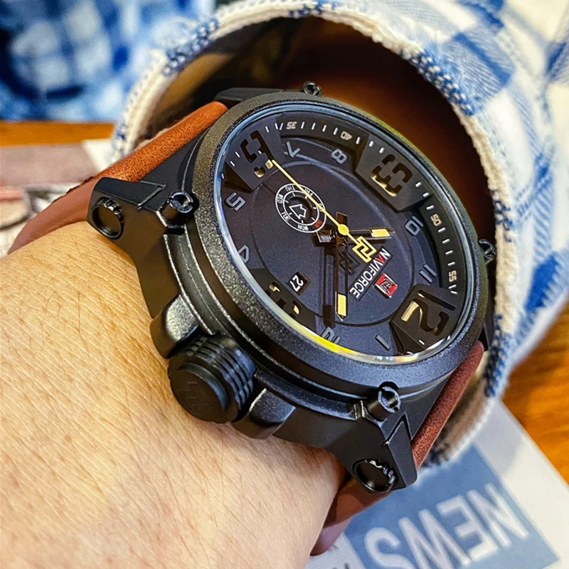 Часы наручные NAVIFORCE Мужские кварцевые люксовые брендовые аналоговые спортивные