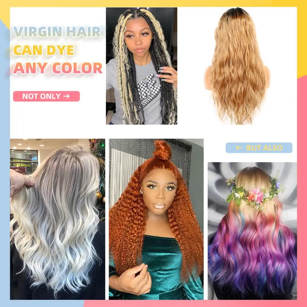 

Ombre 1B 27 Colored Human Hair Wig Brazilian Virgin Natural Wave 13x4 Lace Front Wig Pre Plucked Glueless Wig For Women WoWEbony