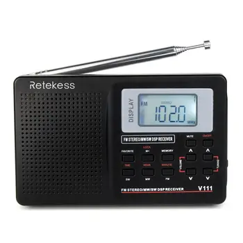 

Portable Full Band FM Radio With LED Backlit, Rechargeable Personal Pocket Radio Players