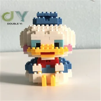 

Free-shipping Mini Cartoon little duck pink plastic ABS DIY 3D Educational toy building block