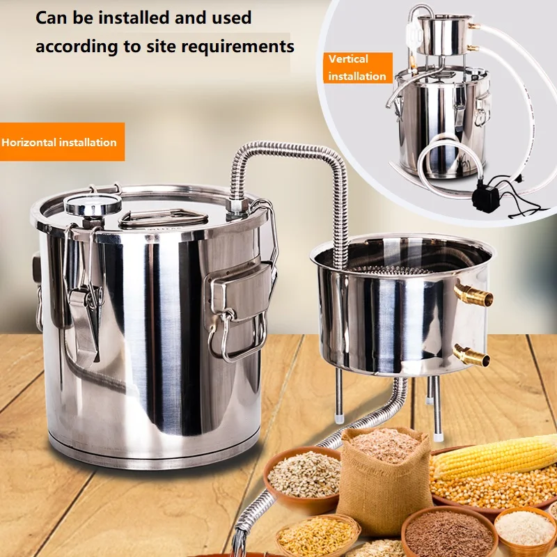 304 Stainless Steel Household 12L Wine Brewing Machine Fermentation Steamed Wine Hydrosol Pure Brew Pot