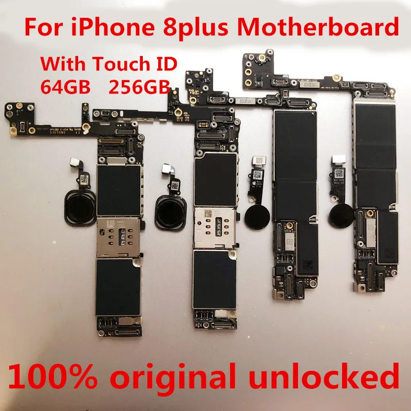Материнская плата для iPhone 8 plus, материнская плата для iphone 8 plus, логическая плата 256 ГБ с touchID для iPhone 8 plus