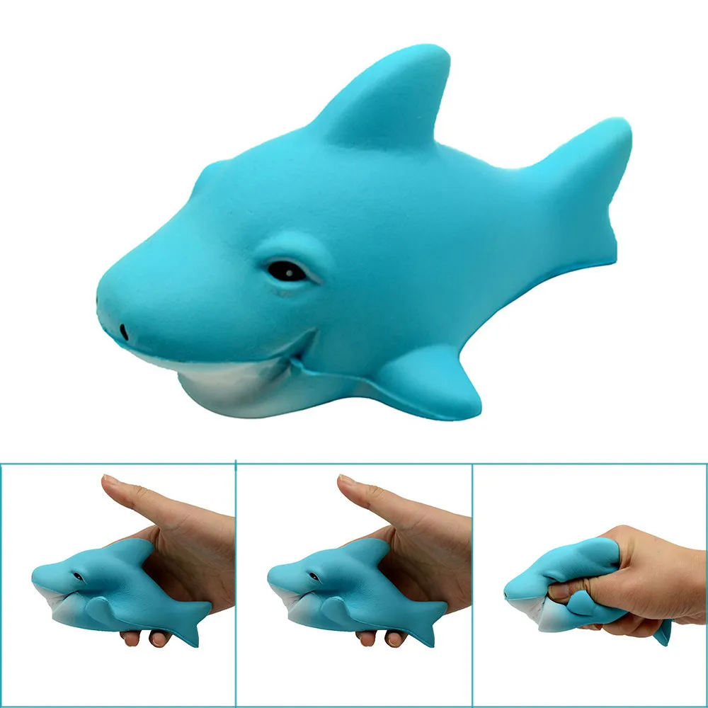 Soft Anti Stress Shark Stress Reliever Scented Super Slow Rising Kids Toy Squeeze Stress Decompression Toys #A