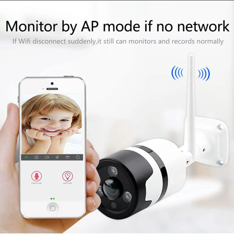 Inqmega Hd Wifi Telecamera Ip Esterna 1080P 720P Impermeabile 2.0MP Telecamera di Sicurezza Wireles