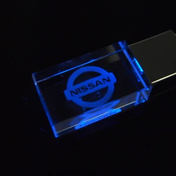 

2020 Crystal Pendrive Car Logo OPEL & NISSAN with LED USB Flash Drive 2.0 4G 8GB 16GB 32GB 128GB Memory Stick Pendrive Bulk Gift
