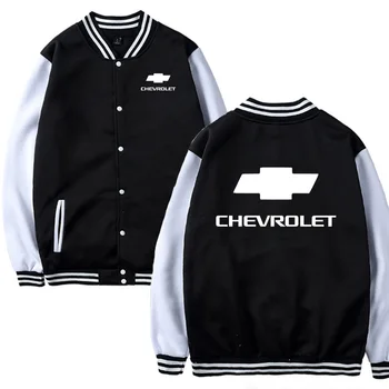 

Baseball Jacket Chevrolet Car Logo Print Casual Hip Hop Harajuku Sweatshirts Mens Baseball uniform Slim Fit Unisex Clothing