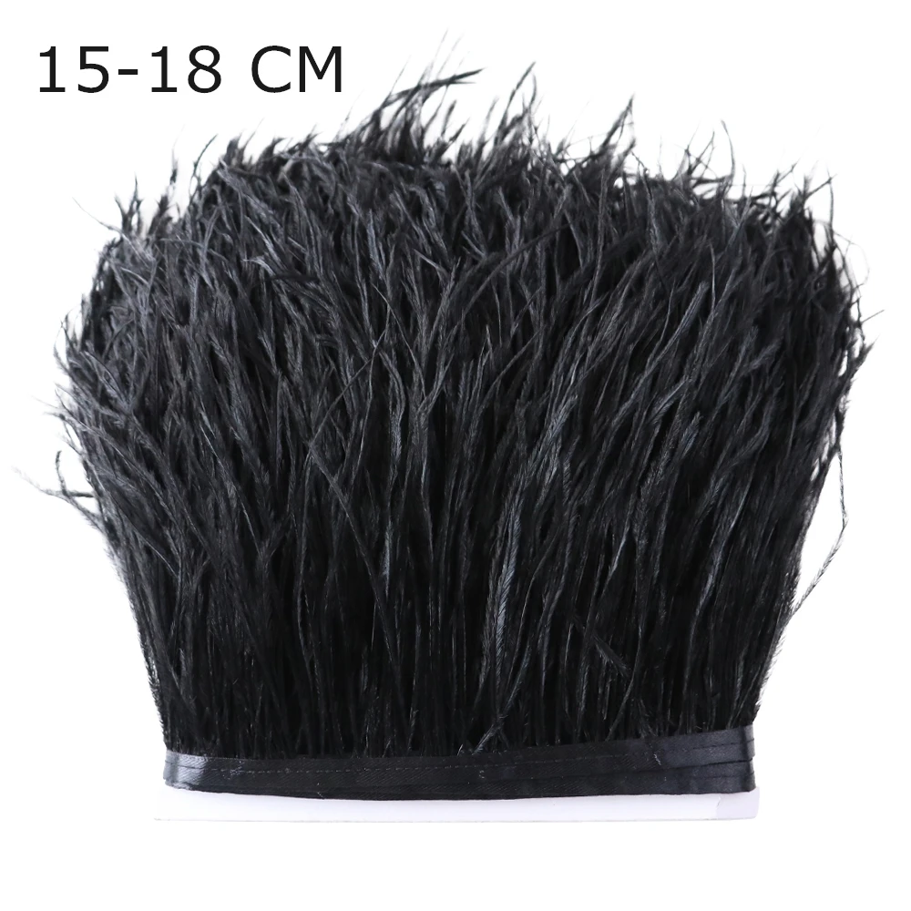 Customized Soft Fluffy Ostrich Feather Trim Ribbon Natural Black Feathers  Fringe 6-22 CM Wedding Event Dresses Sewing Accessory