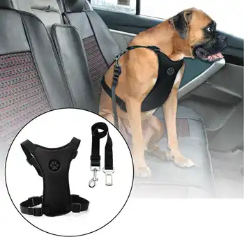 

Pet Dogs Vehicle Seatbelt Harness Automotive Chest Straps Adjustable Leash Breathable Mesh Car Safety Seat Belts Puppy Pets Belt
