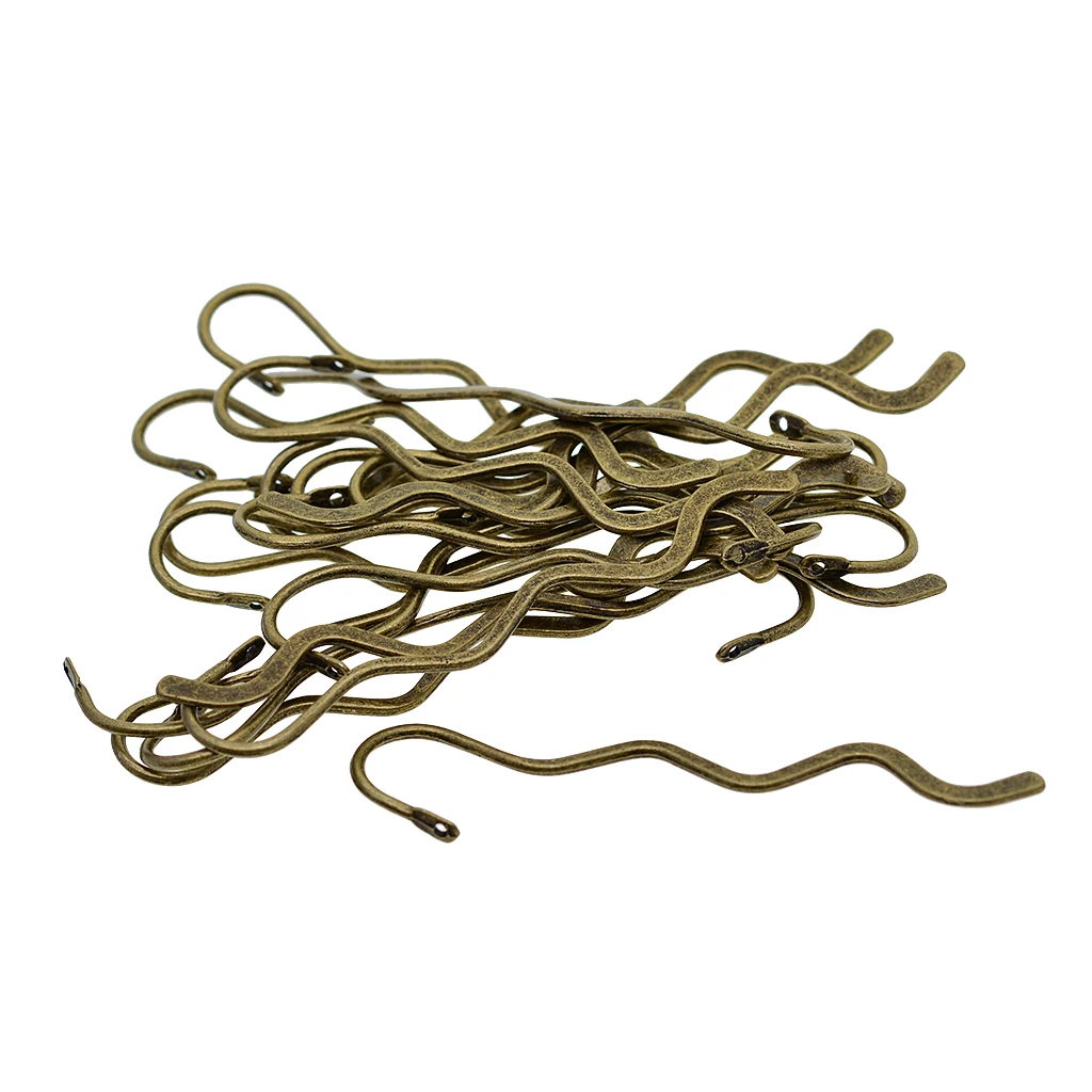 20 Pieces Vintage Antique Bronze Wave Bookmark Hooks Beading Book Marks Jewelry Making Findings DIY Pendant Necklace Craft 85mm