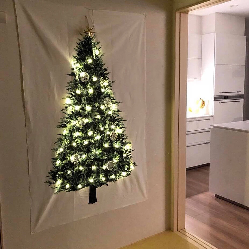 Рождественский гобелен с изображением деревьев, орнамент, винтажный праздничный художественный настенный Декор для дома и спальни, Рождественская елка, брезент из сосны