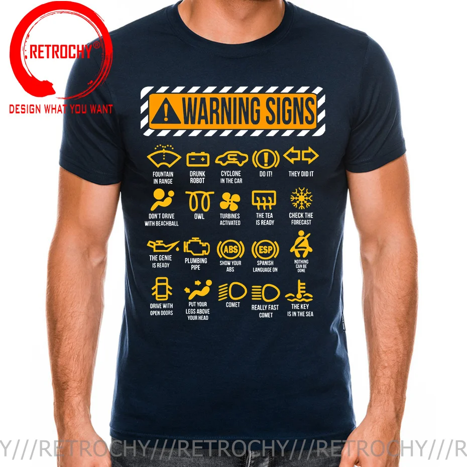 Funny Driving Warning Signs 101 Auto Mechanic Gift Driver 100% Cotton Summer Men's Novelty Oversized T-Shirt Women Casual Tshirt