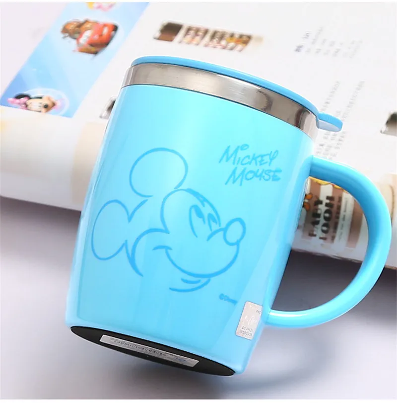400 мл disney Микки и Минни Маус мультфильм стакана воды с ручка для крышки 316 Нержавеющая сталь Кофе кружка домашнего офиса молоко посуда для напитков подарки