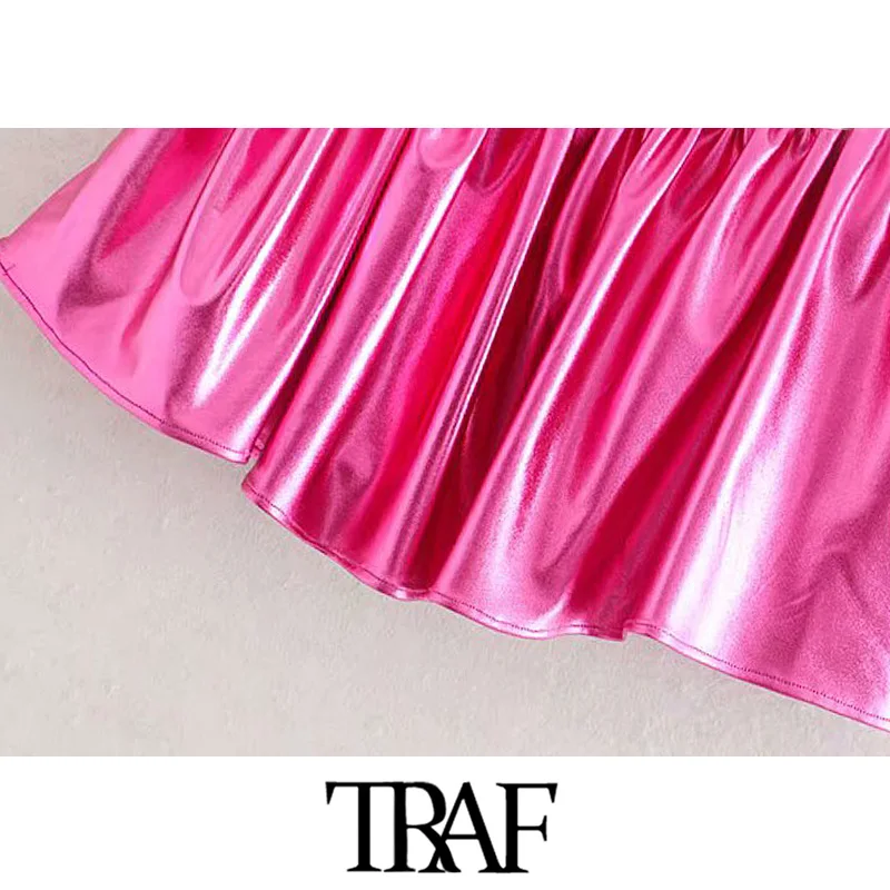 TRAF, женские винтажные сексуальные однотонный короткий топ, майки, модные, v-образный вырез, открытая спина, эластичные, на тонких бретелях, вечерние рубашки, блузы, шикарные топы