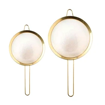 

2 Pcs Stainless Steel Fine Mesh Oil Strainer Golden Flour Sifter Sieve Colander Flour Coffee Mesh Filter - L & M