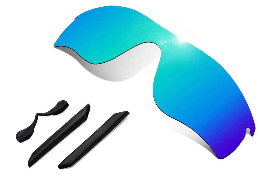 

Glintbay 100% Precise-Fit Ice Blue Replacement Lenses and Black Rubber kit for Oakley RadarLock Path Sunglasses