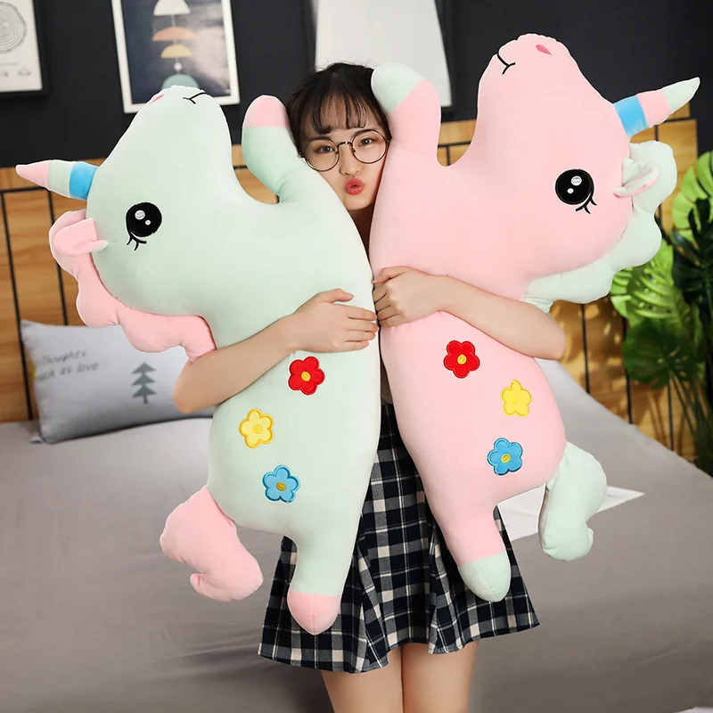 

1 pcs 50-90cm Lovely Unicorn Plush Toys Stuffed Long Unicorn Sleep Pillow Kawaii Animal Toy Soft Unicorn Doll Girl xmas Gift