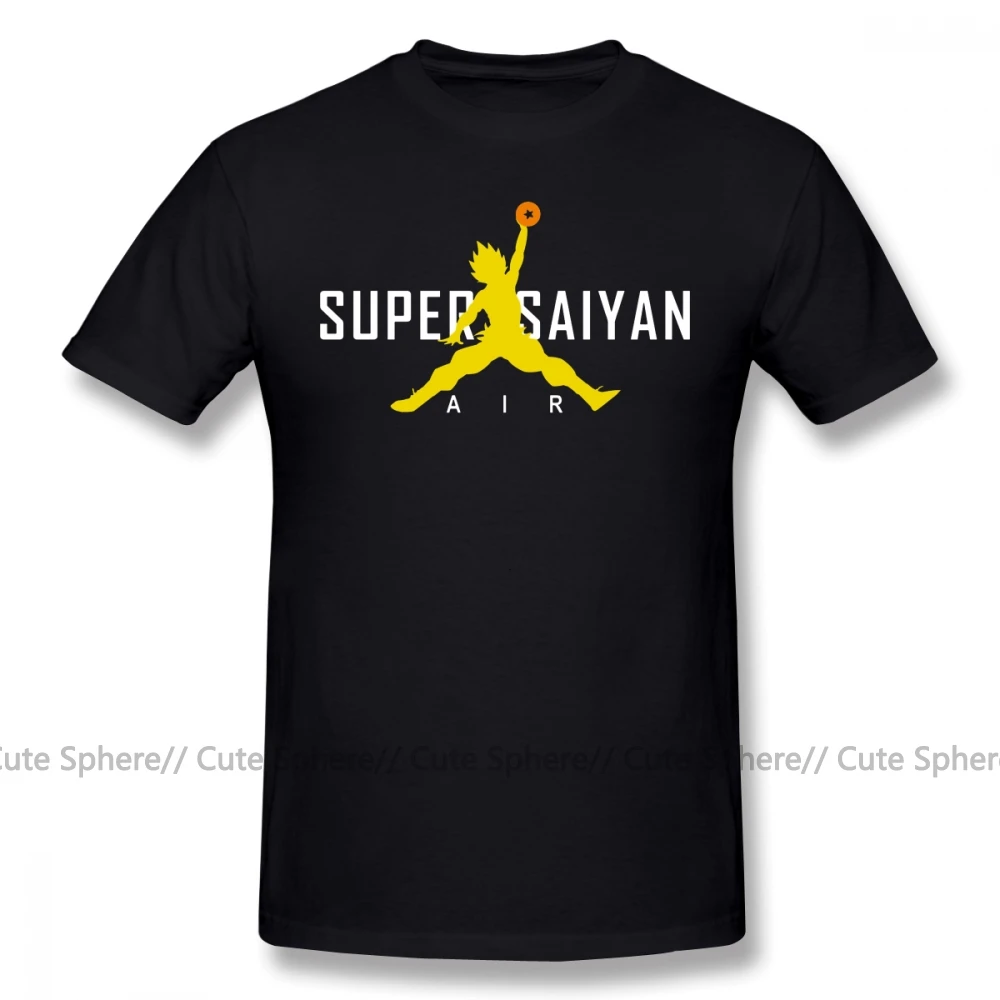 Футболка Dragon Ball Z, Классическая футболка Air Super Saiyan, забавная футболка с коротким рукавом, Мужская Уличная одежда с графическим принтом, 6xl, 100 хлопок, футболка - Цвет: Black