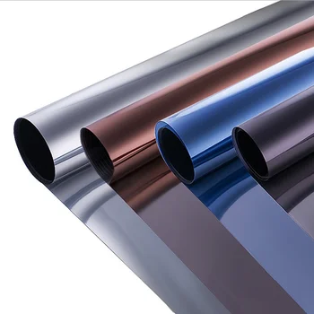 

2m Length Thermal-Insulation Glass Film Static Cling Sun-Blocking Energy Saving Removable Reflection Effect Durable Sticker
