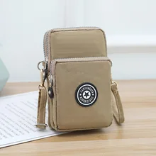 

2021 Fashion Female CrossBag Three Zipper Messenger Bag Men Mobile Phone Bag Coin Purse Unisex Hanging Arm Bag 9 Color