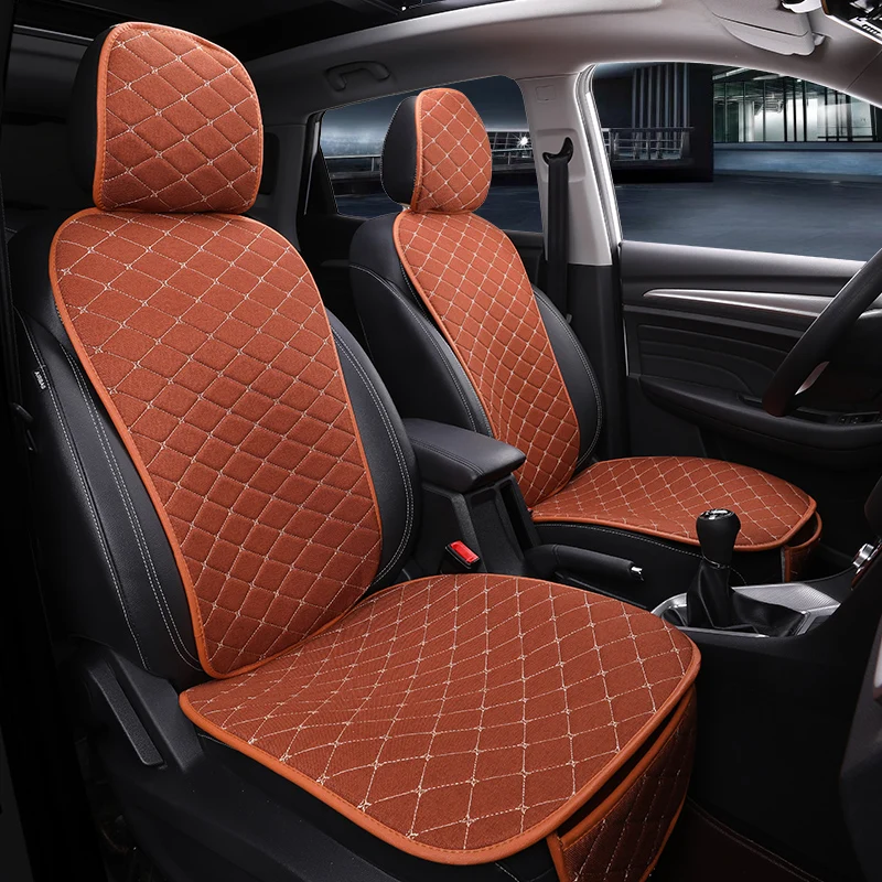 Universal Flax Car Seat Cover 2pcs 