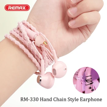 

REMAX RM-330 Hand Chain Style Earphone With Mic Stereo In Ear Earphone For Samsung Xiaomi iPhone Huawei Computer Wired Earphone
