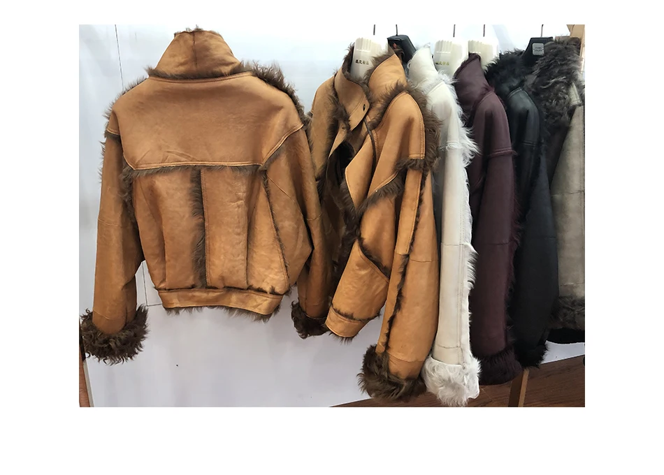 Женская куртка из натуральной овчины осенне-зимнее пальто помпон из натурального меха пальто