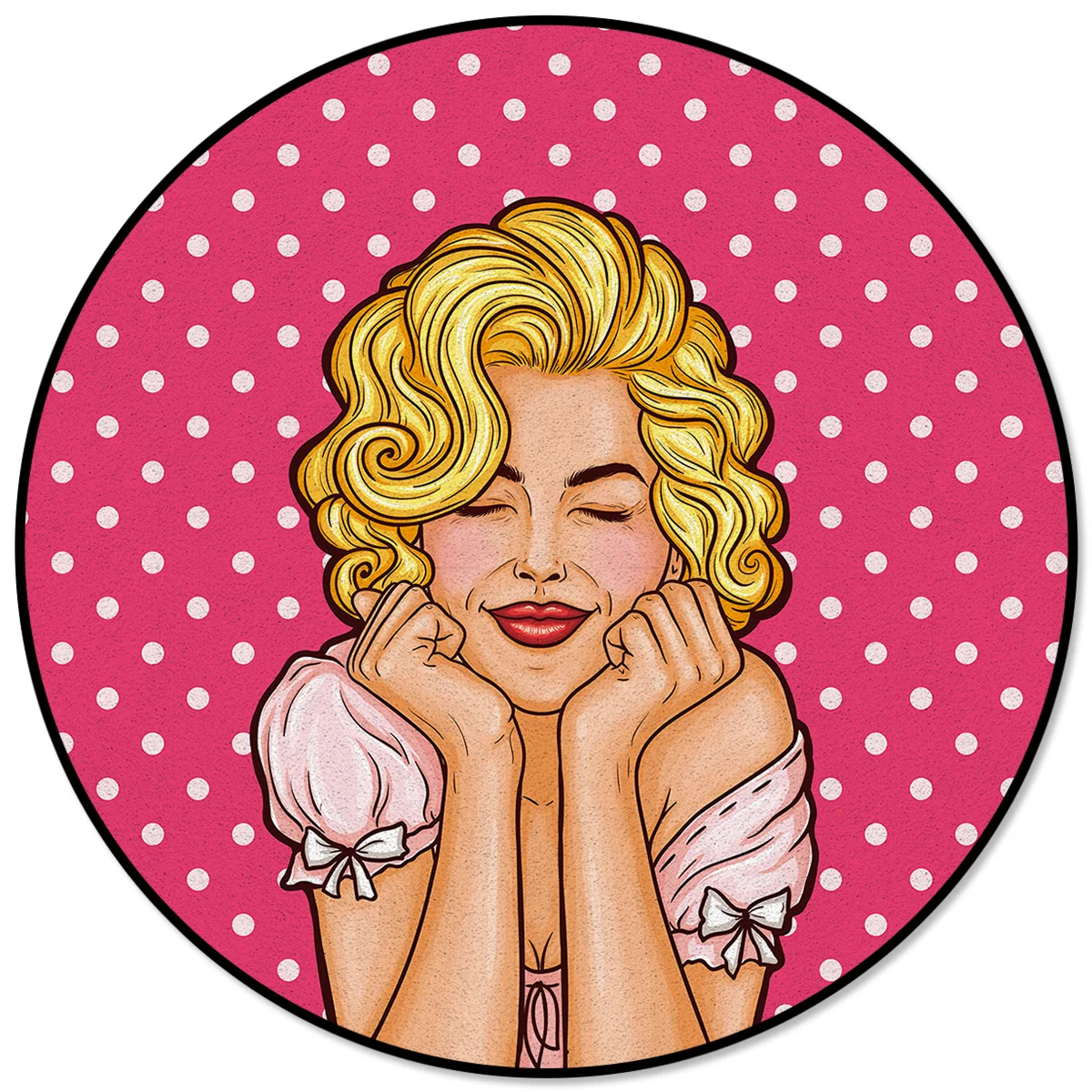 Cartoon Sexy Female Marilyn Monroe Round Rug Carpets for Living Room Decor Rugs Kids Room Rugs for Bedroom Area Rug Modern Mats