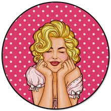 Cartoon Sexy Female Marilyn Monroe Round Rug Carpets for Living Room Decor Rugs Kids Room Rugs for Bedroom Area Rug Modern Mats