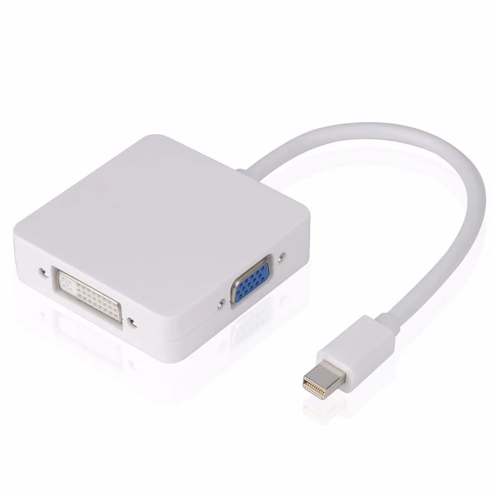 Adattatore Cavo Mini Dp Displayport A Hdmi Dvi Vga 3 In 1 Per Apple Imac Macbook Pro Air Mini Display Port Converter