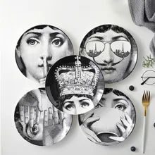 Топ Моды Milan rosenthal Piero fornasetti тарелки цвет черный и белый иллюстрации подвесные блюда образец комнаты/дома/отеля украшения