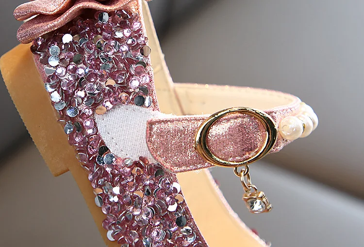 Kids School Shoes Baby Girls Princess Sequin Little Girl Party Flat Leather Shoes Children Wedding Shoe 1 2 3 4 5 6 7 8 9 10