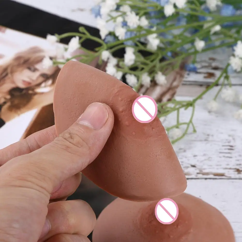 1 Pair Self Suction Washable Reusable Silicone Nipples for Breast Form Crossdresser Cosplay