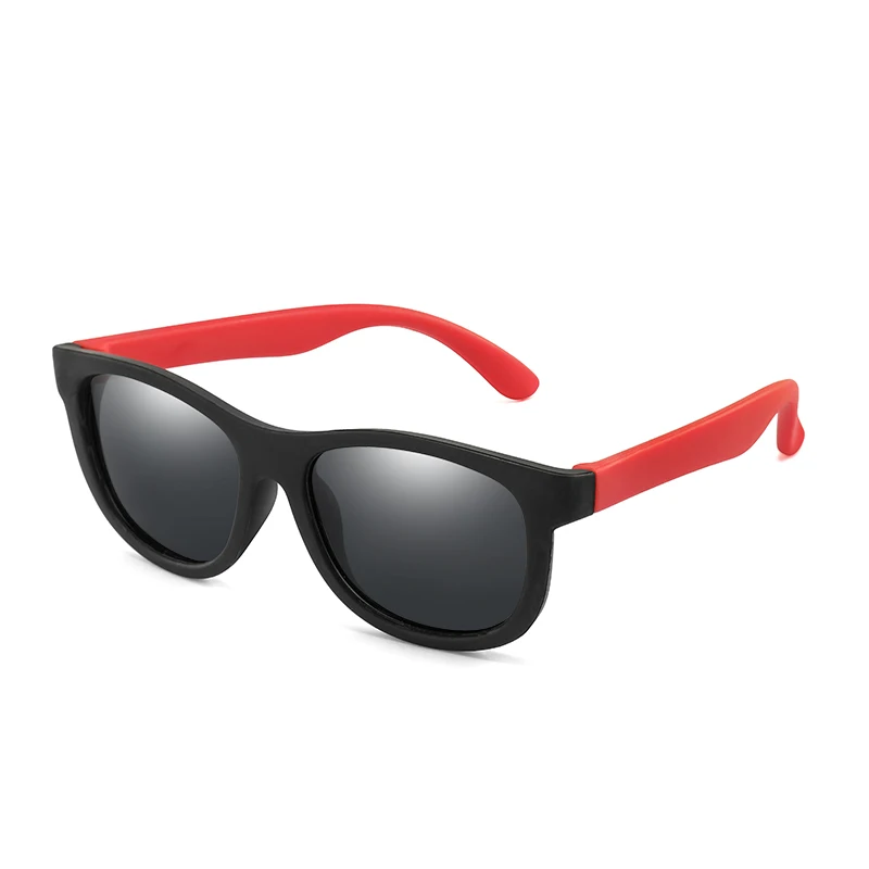 Квадратные поляризованные детские солнцезащитные очки для мальчиков и девочек, Винтажные Солнцезащитные очки с силиконовой оправой, Детские зеркальные очки с УФ-защитой UV400