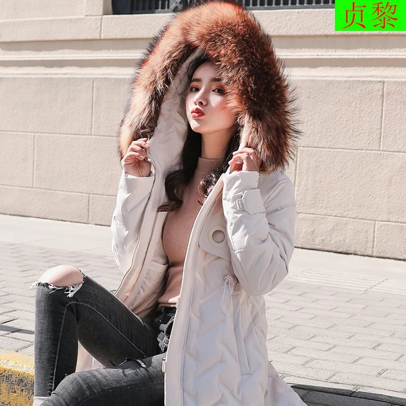 

Down Jacket Cotton-padded Clothes Coat Women's Winter 2018 New Style INS Thick off Season Cotton-padded Jacket Mid-length Korean