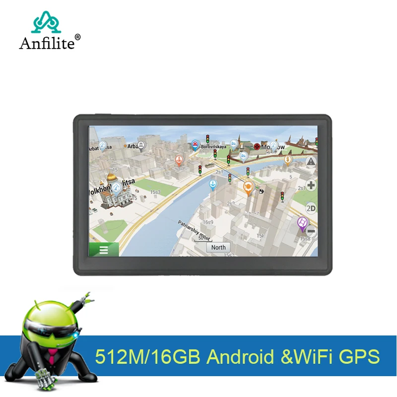 

7 inch 800*480 DDR 512M 16GB FM transmitter car 3D GPS Navigation Android 4.4.2 WIFI truck AVIN vehicle gps navigator