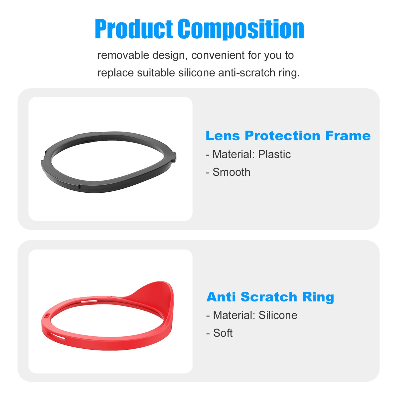 Lens Anti-Scratch Ring For Oculus Quest 2 VR Protecting Glasses From Scratching Frame Len Compatible For Oculus Quest 1/2 Rift S