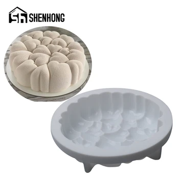 

SHENHONG Round Stitching Love Heart Silicone Cake Mold Pastry Tray Mousse Dessert Mould Valentines Day Wedding Gift Baking Tools