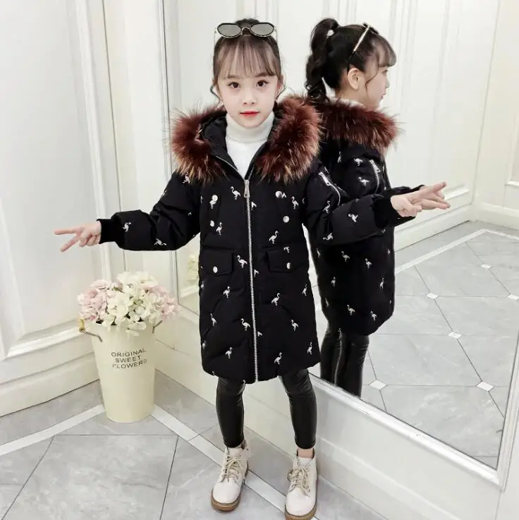 10.8th Girls'Thickened длинные пальто хорошего качества, куртка с капюшоном, которая отлично сохраняет тепло Детская зимняя куртка 110 120 130 140 150 160 см - Цвет: 3