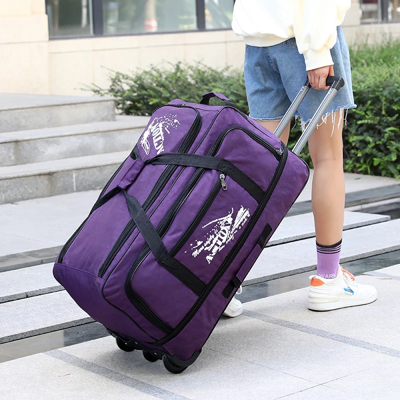 Waterproof 24 Rolling Wheeled Duffle Bag Carry On Luggage Travel Suitcase  Bag