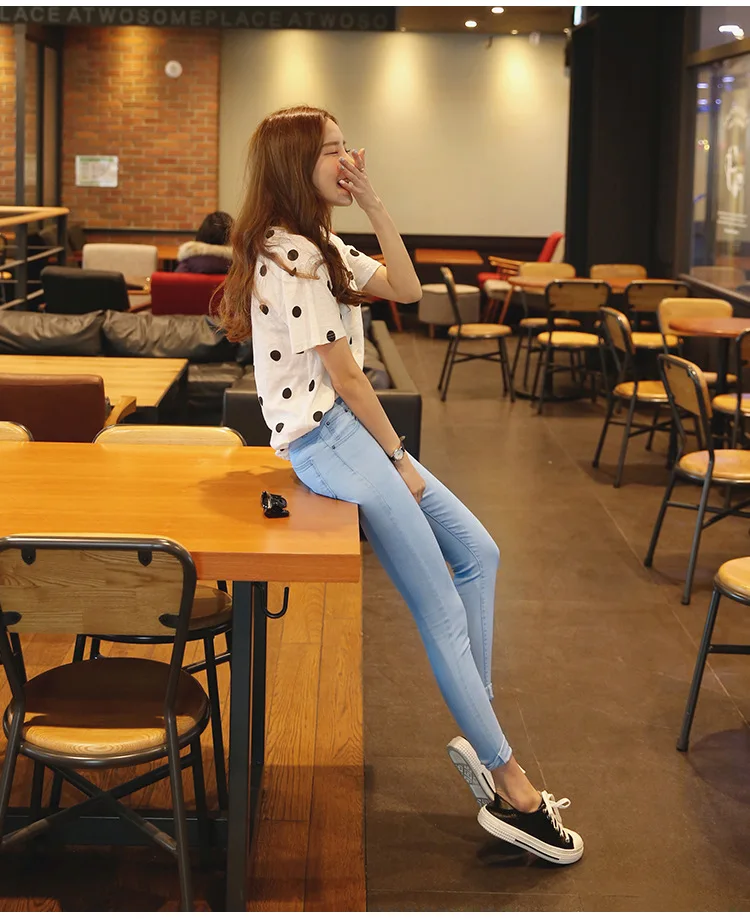 Jeans woman Pencil Pants Fashion High Waist Ankle-Length Pants Women Jeans 2020 Summer
