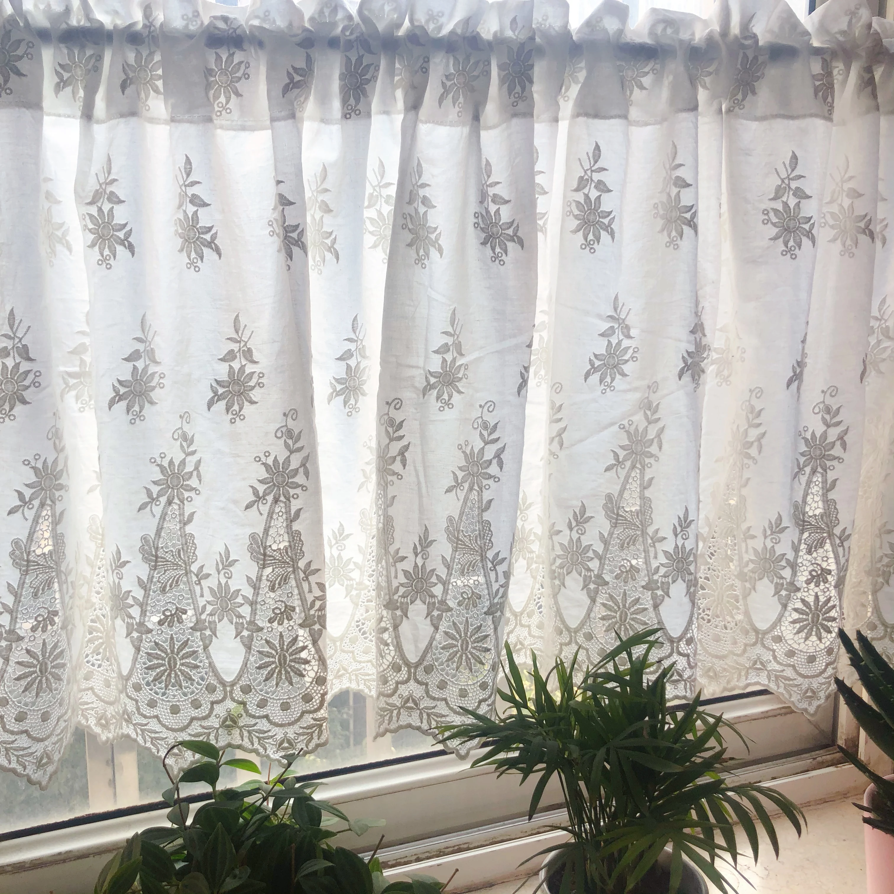 Корейский стиль чистые белые красивые вышитые хлопчатобумажные короткие