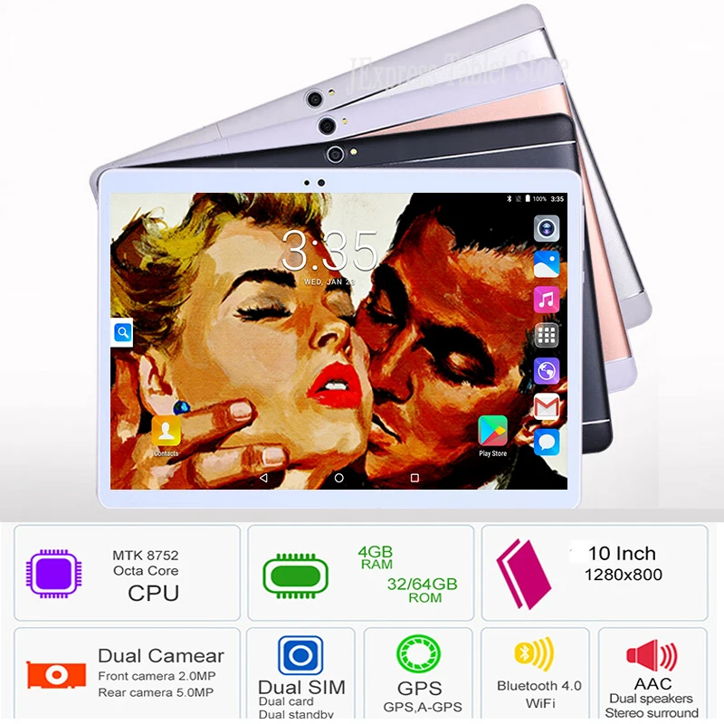 

Updated DHL Free 10 inch Android 8.0 Octa Core Tablets PC 4GB RAM 64GB ROM 3G/4G LTE Dual SIM Cards Wifi A-GPS Bluetooth+Gifts